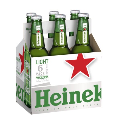 Heineken Light 6 Pack Bottle